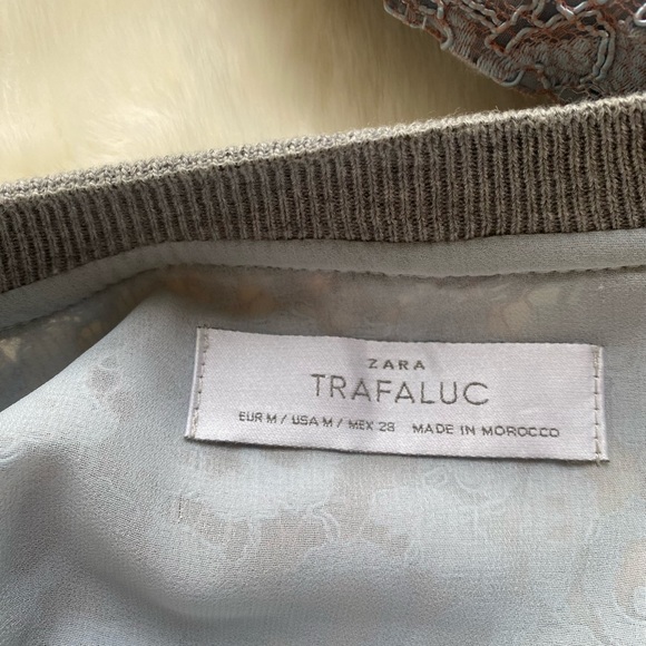 Zara Blue Lace Bomber Jacket - Picture 8 of 9